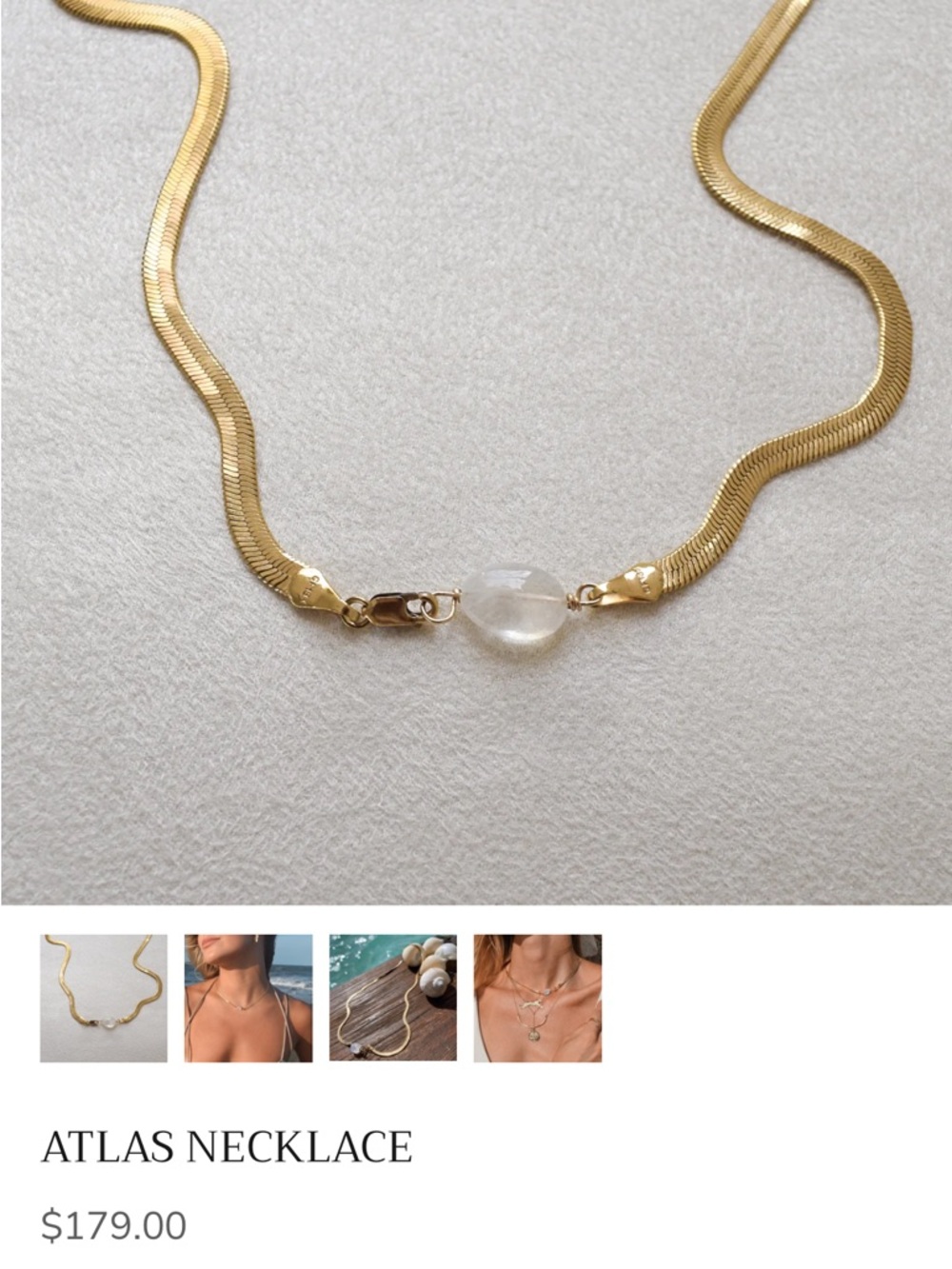 Sun Vow 14kt Gold-Filled Women's Sun Vow Atlas Necklace with Clear Stone Pendant